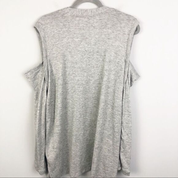 MOD REF | Cold Shoulder Cardigan Open Front Gray L - Picture 7 of 7